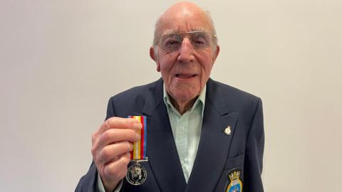 Bob Darkin with his Nuclear Test Medal