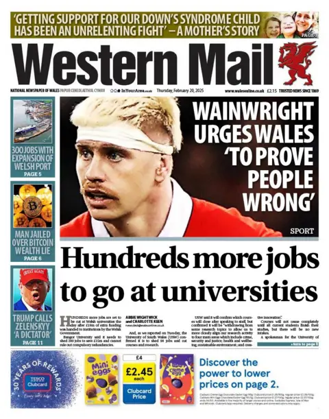 Western Mail Front page of Western Mail