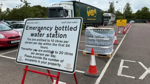 The entrance to a bottled water station.