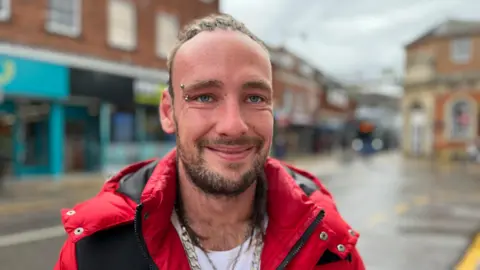 Jo Thewlis/BBC 25-year-old Aaron Cartwright in Dereham Market Place