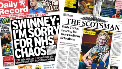 Newspaper front pages from January 17