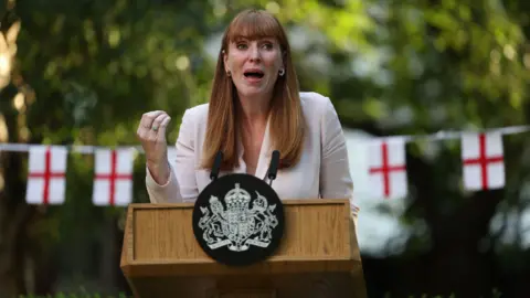 Getty Images UK Deputy Prime Minister, Angela Rayner at 10 Downing Street in London on 28 July 2025.