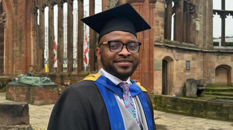 Anuoluwapo Ojo at his Coventry University graduation