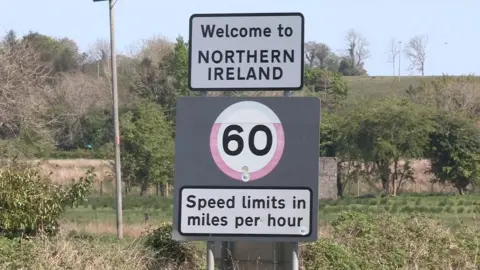 BBC Irish border road sign