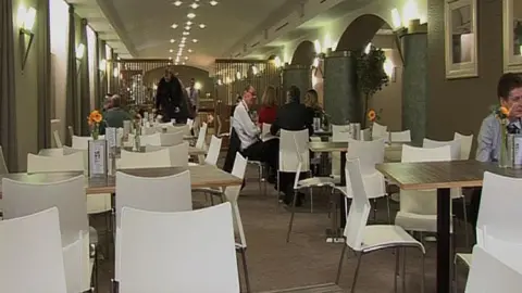 A screengrab of footage of the Stormont canteen design in 2009 