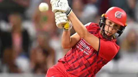 Eve Jones batting for Lancashire