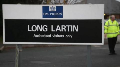 HMP Long Lartin sign