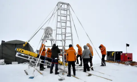 BBC Icefin being lowered