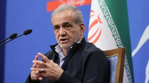 Reuters Iran's President Masoud Pezeshkian attends a press conference in Tehran, Iran, September 16, 2024