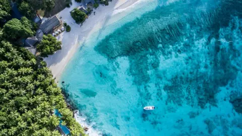 North Island, Seychelles, from the air