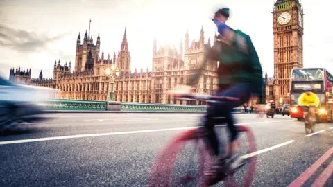 Getty Images Cyclist in London