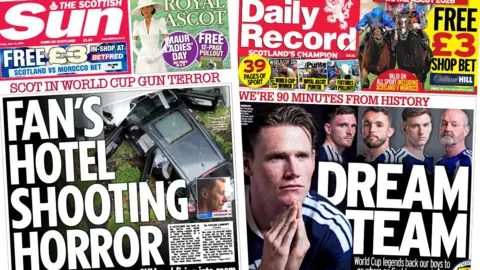 Scottish Sun and Daily Record front pages