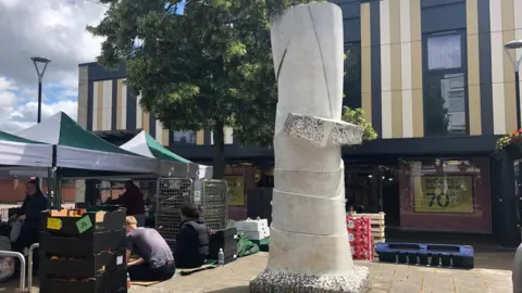 Water Head sculpture, in Beeston Square, Nottinghamshire