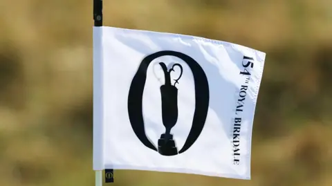 A picture of a flag at Royal Birkdale for the 154th Open Championship