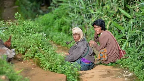 Getty Images Indian villagers in Kongthong village, in East Khasi Hills district in India's eastern Meghalaya state.