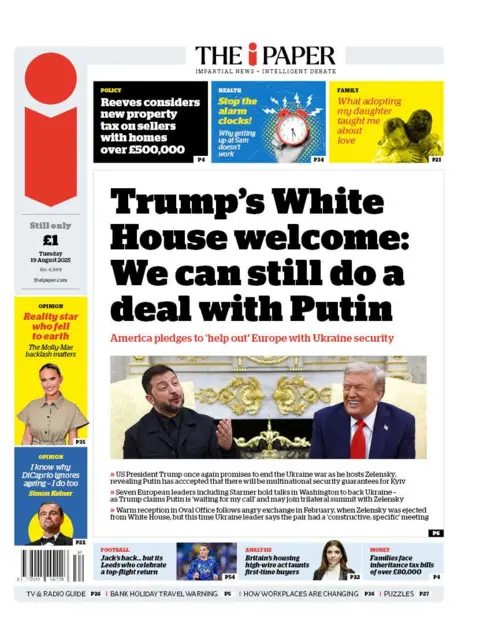 We can still do a deal with Putin" reads the headline on the front page of The i Paper.