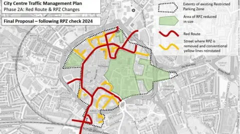 Coventry City Council A road map with red route