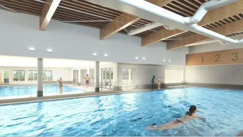 Warwick District Council CGI of the new swimming facilities