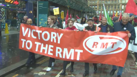 BBC strike protest march