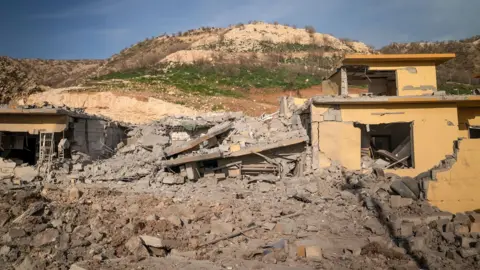 The base of an Kurdish Iranian opposition group hit by Iranian strikes. Photo: 4 March 2026