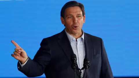 Reuters Ron DeSantis holds a press conference on Disney