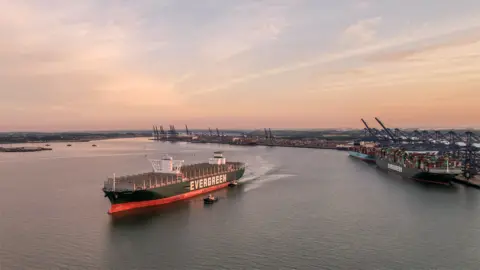 Jeff Welch Ever Given leaves Felixstowe