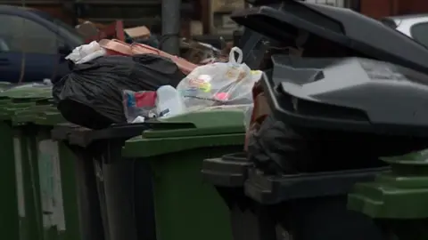 Overflowing bins in Leeds