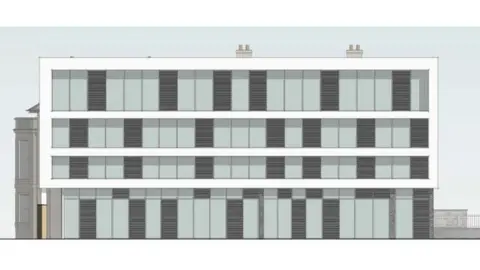 Tony King Architects Ltd An artist's impression shows how the new building would look from Lloyd George Avenue