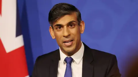 Getty Images Rishi Sunak at press conference