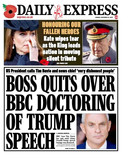  "Boss quits over BBC doctoring of Trump speech".