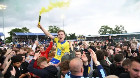 Getty Images Celebrations when Solihull Moors reached the play off final in 2022 