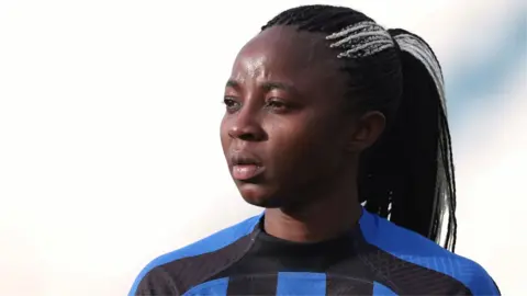 AFP via Getty Images Renowned female Cameroonian football player Ajara Nchout Njoya of FC Internazionale
