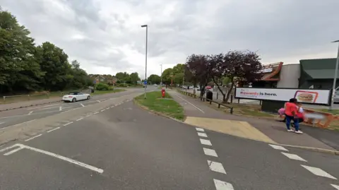 Google A street scene of Warwick Way in Loughborough