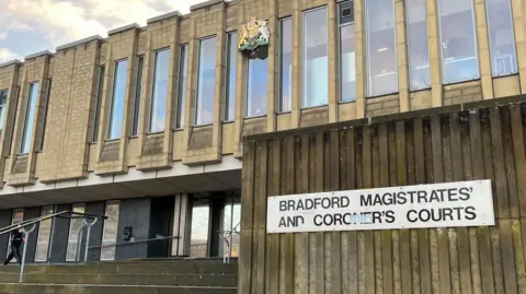 The front steps of Bradford Magistrates' and Coroner's Courts