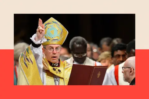 Reuters The former Archbishop of Canterbury, Justin Welby, gestures during his enthronement ceremony