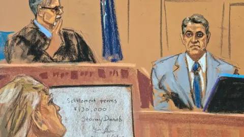 Reuters A court sketch of Keith Davidson's testimony on Thursday