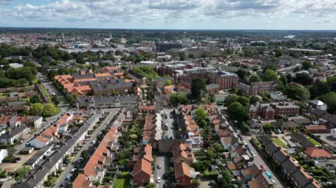 Martin Barber/BBC Aerial view of Norwich
