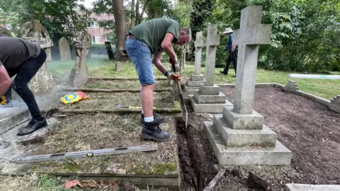 Volunteers at Sir Henry Wilmot's grave