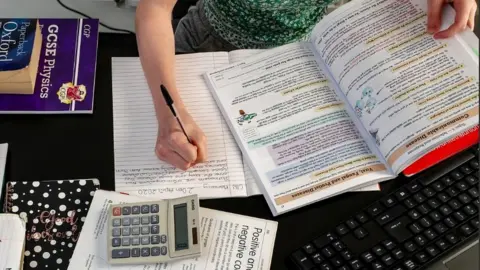 PA Media girl doing homework