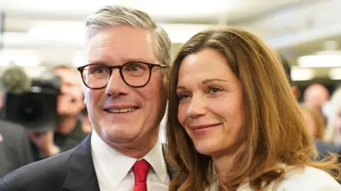 Sir Keir Starmer and his wife Victoria arrive at Labour HQ