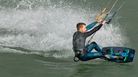 Peter Power THURSDAY - Mount Lake near Hurst Castle. Strong winds for some can be an advantage...