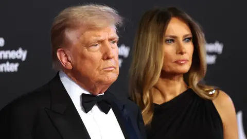 Donald Trump and Melania Trump at the Kennedy Center in Washington DC, US on 11 June 2025