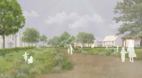 Farrer Huxley/This Land Illustrative image of proposed 540 home development in Soham. Image taken from planning documents. 