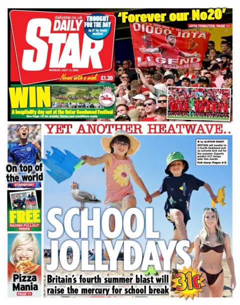 The headline on the front page of the Daily Star reads: “School Jollydays”.’