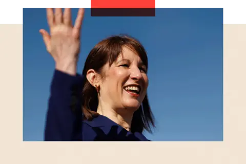 Getty Images Chancellor of the Exchequer Rachel Reeves during a sojourn  to RAF Northolt successful  northbound  London