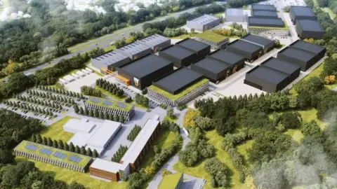 University of Reading Arial plan for Shinfield Studios complex