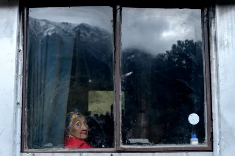 Getty Images A Mapuche indigenous woman at a house where traditional Mapuche dishes - which use pinons, the fruit of the Araucaria tree - are prepared for tourists in Quinquen, Temuco, Chile, 23 October 2018