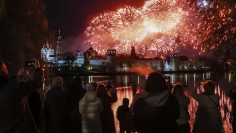 EPA fireworks for Victory day in Moscow