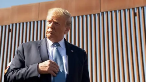 Getty Images Trump at the border wall