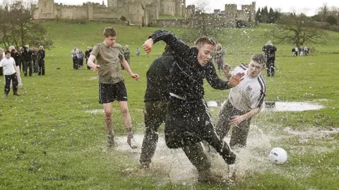 PA Media Annual Alnwick Shrove Tuesday football match